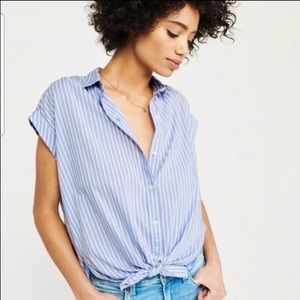 Beautiful Abercrombie Striped Short Sleeve Button Up